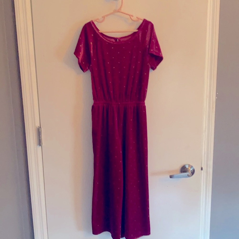 NWOT- adorable girls velvet jumpsuit- perfect for the holidays!🍁🎄
